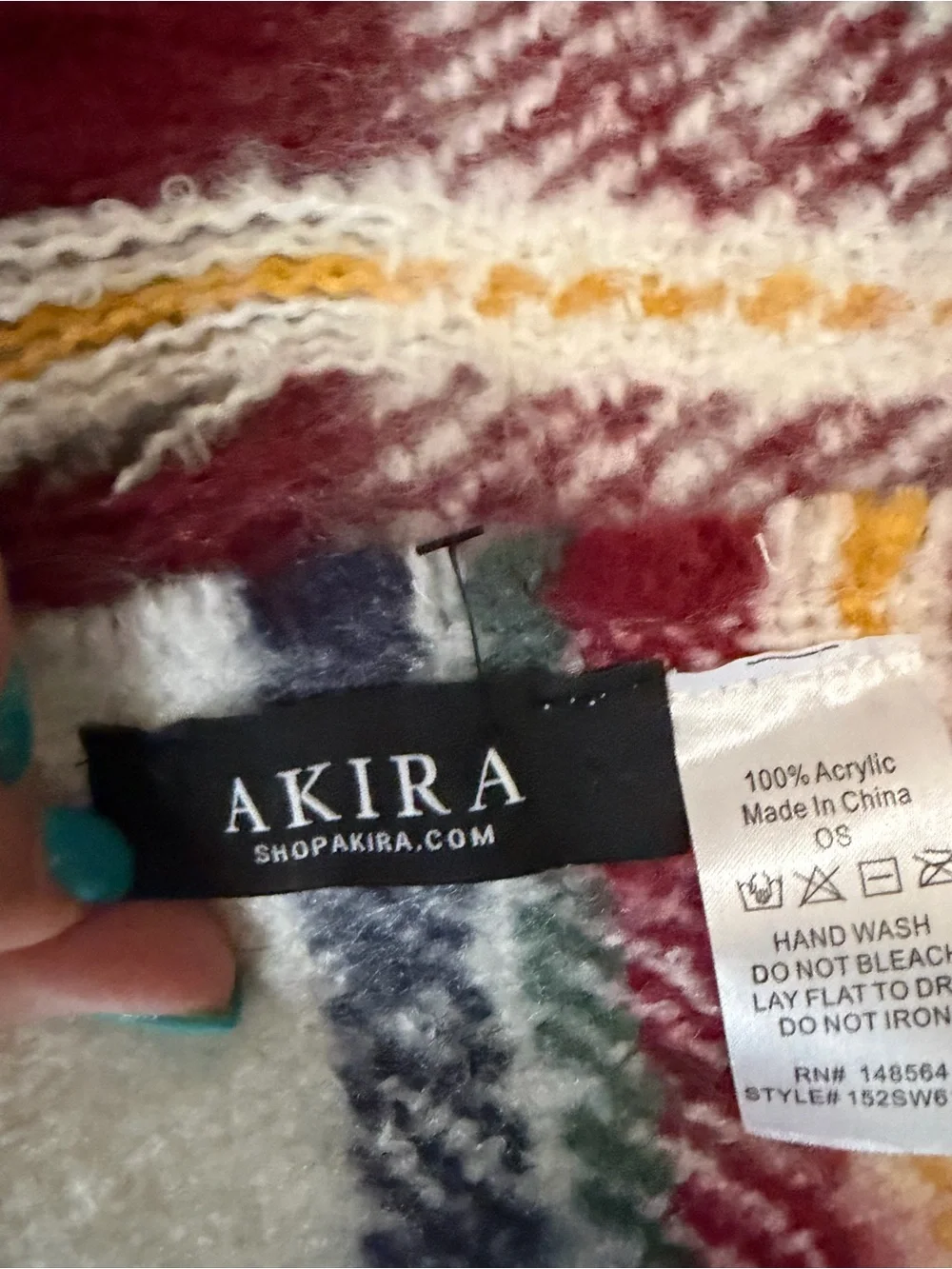 Akira Plaid Blanket Scarf with Frayed Tassel Fringe